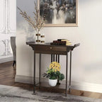Console d'entrée dragon relief doré avec tiroir et étagère inférieure – 32,09x12,6x32,28