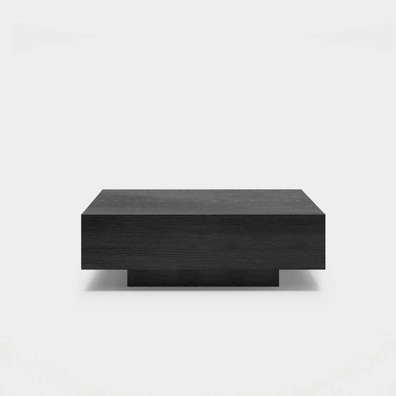 Table basse moderne du milieu du siècle, Table basse minimaliste en placage de bois avec rangement pour salon, Entièrement assemblée