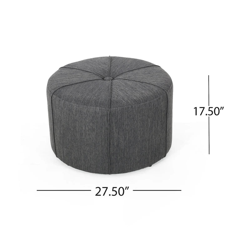Pouf rond capitonné chant d'oiseau