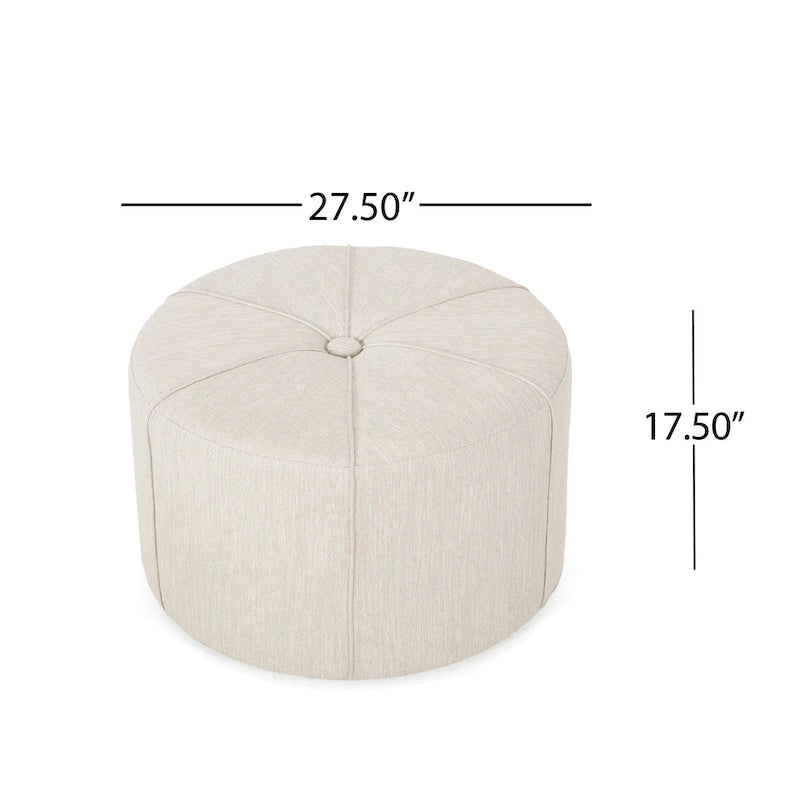 Pouf rond capitonné chant d'oiseau
