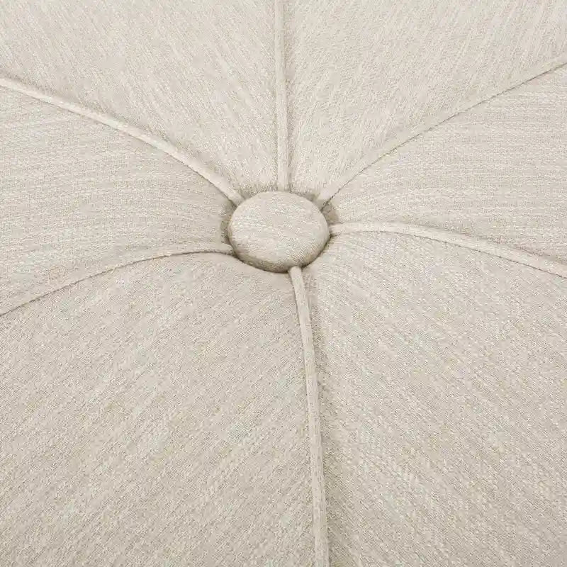 Pouf rond capitonné chant d'oiseau