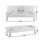 Collection ultime de canapés futons : Canapé futon avec accoudoirs et porte-gobelets, Canapé capitonné avec pieds en bois