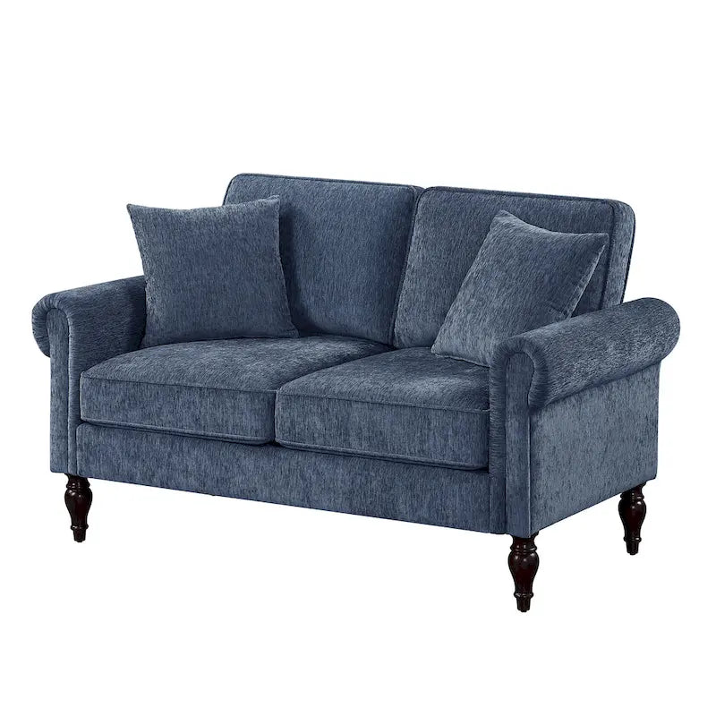 Causeuse traditionnelle en chenille avec coussins multiples
