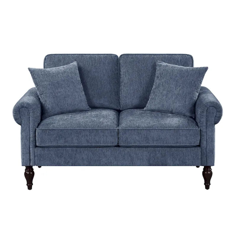Causeuse traditionnelle en chenille avec coussins multiples