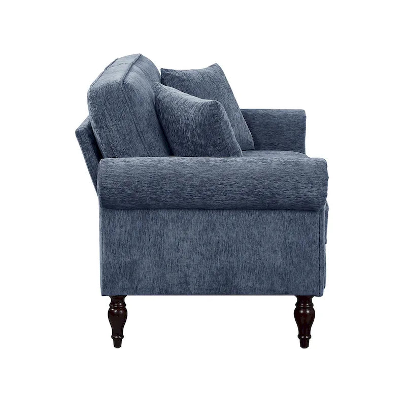 Causeuse traditionnelle en chenille avec coussins multiples