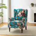 Fauteuil à oreilles traditionnel avec pieds en bois massif