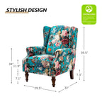 Fauteuil à oreilles traditionnel avec pieds en bois massif