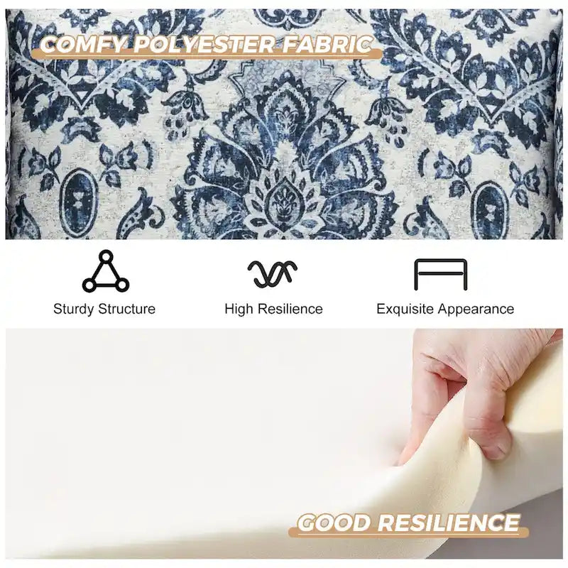 Fauteuil à oreilles traditionnel avec pieds en bois massif