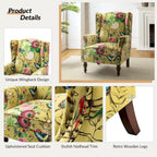 Fauteuil à oreilles traditionnel avec pieds en bois massif