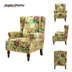 Fauteuil à oreilles traditionnel avec pieds en bois massif