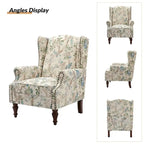 Fauteuil à oreilles traditionnel avec pieds en bois massif