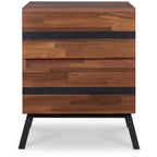 HomeRoots 23 Black And Brown End Table With Two Drawers - 18 X 20 X 23