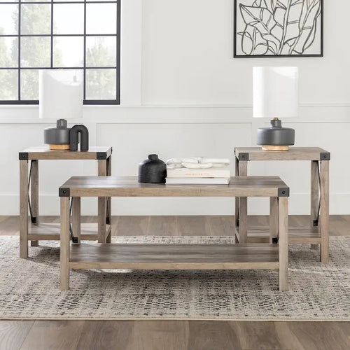 Ensemble de 3 tables basses et tables d'appoint