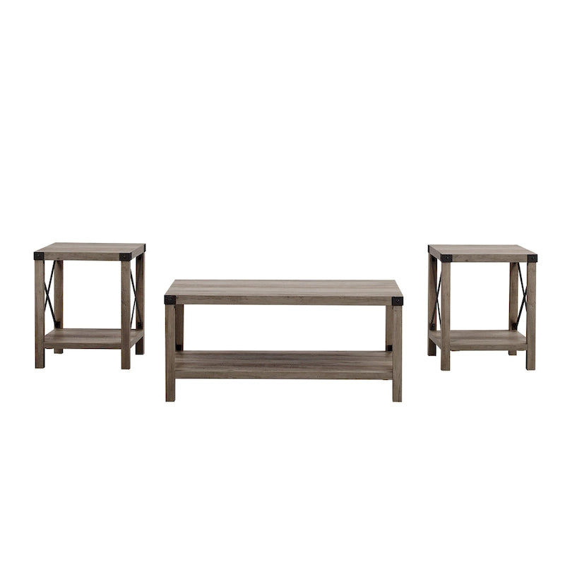 Ensemble de 3 tables basses et tables d'appoint
