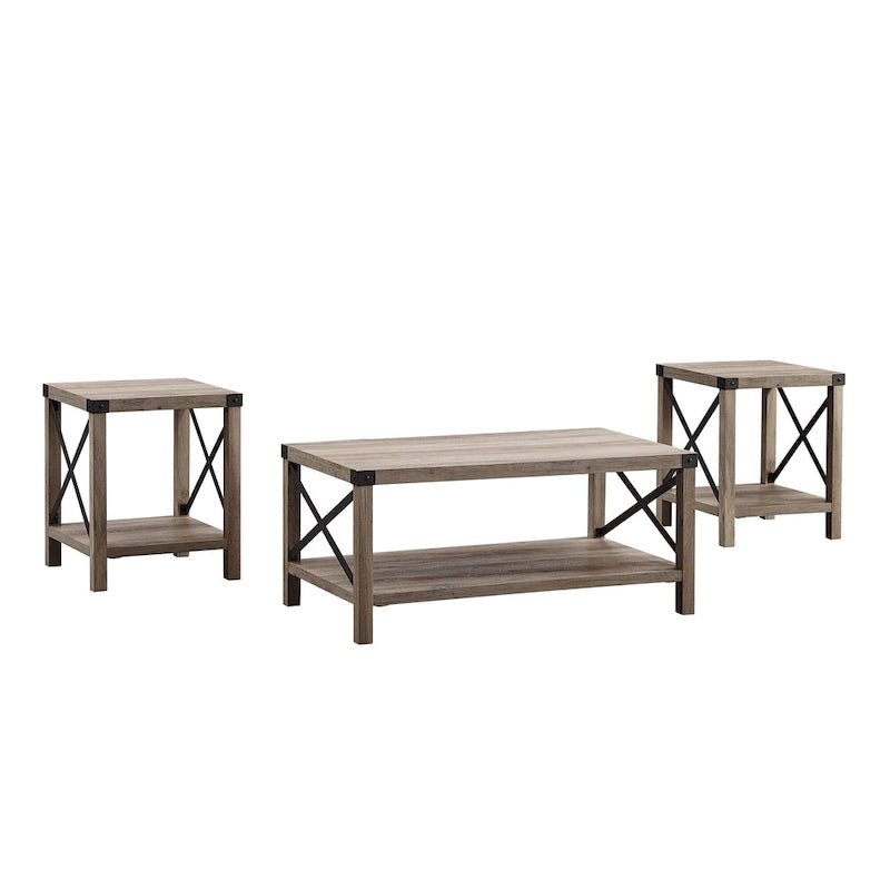 Ensemble de 3 tables basses et tables d'appoint