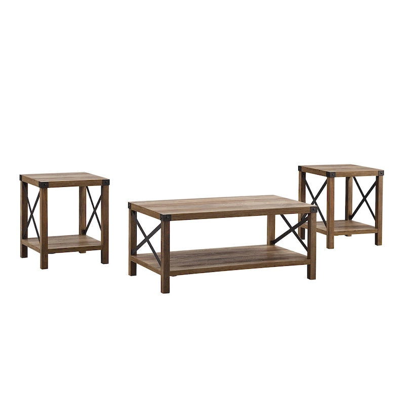 Ensemble de 3 tables basses et tables d'appoint
