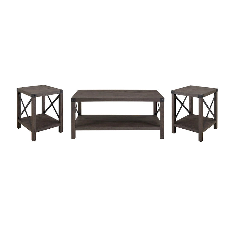 Ensemble de 3 tables basses et tables d'appoint