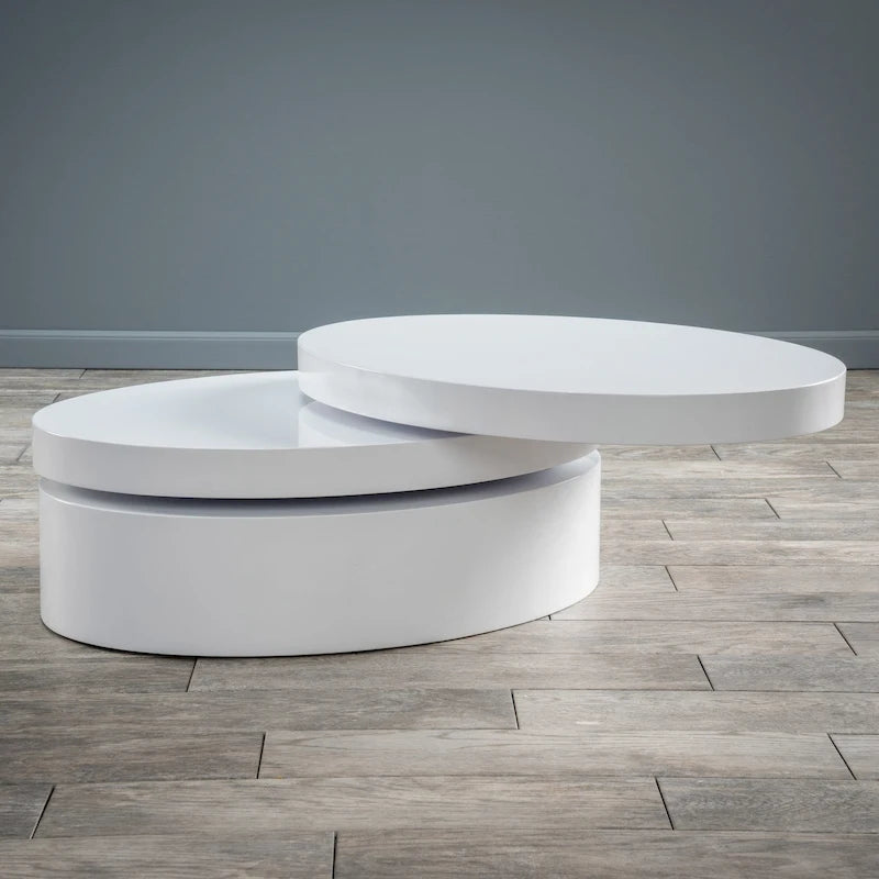 Petite table basse ovale pivotante Mod
