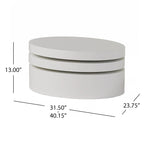 Petite table basse ovale pivotante Mod
