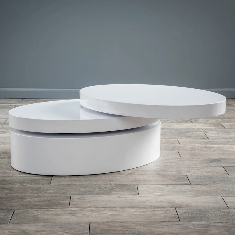 Petite table basse ovale pivotante Mod