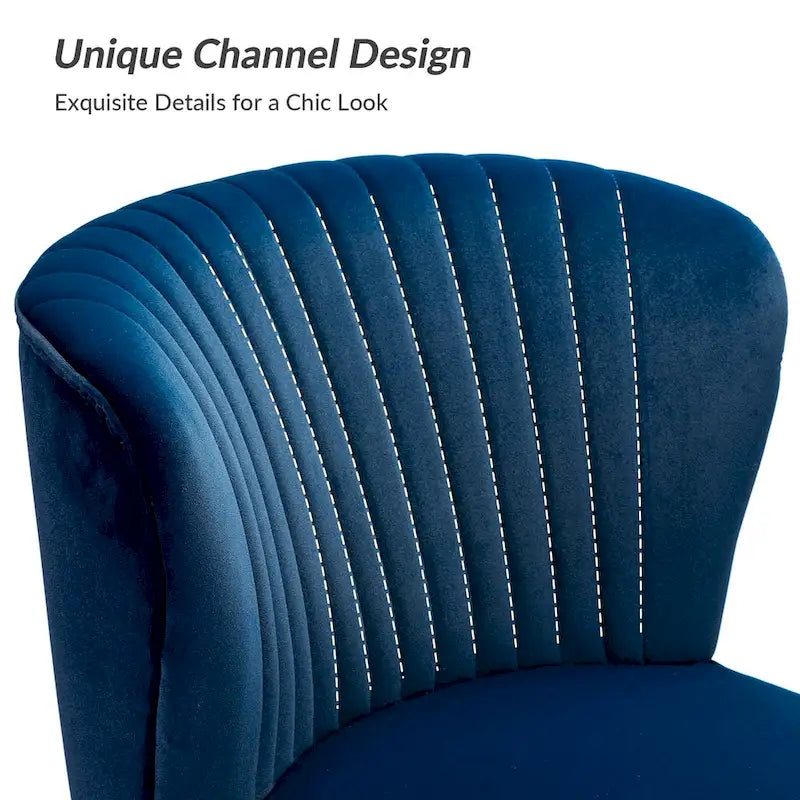 Chaise d'appoint moderne capitonnée en tissu avec pieds dorés