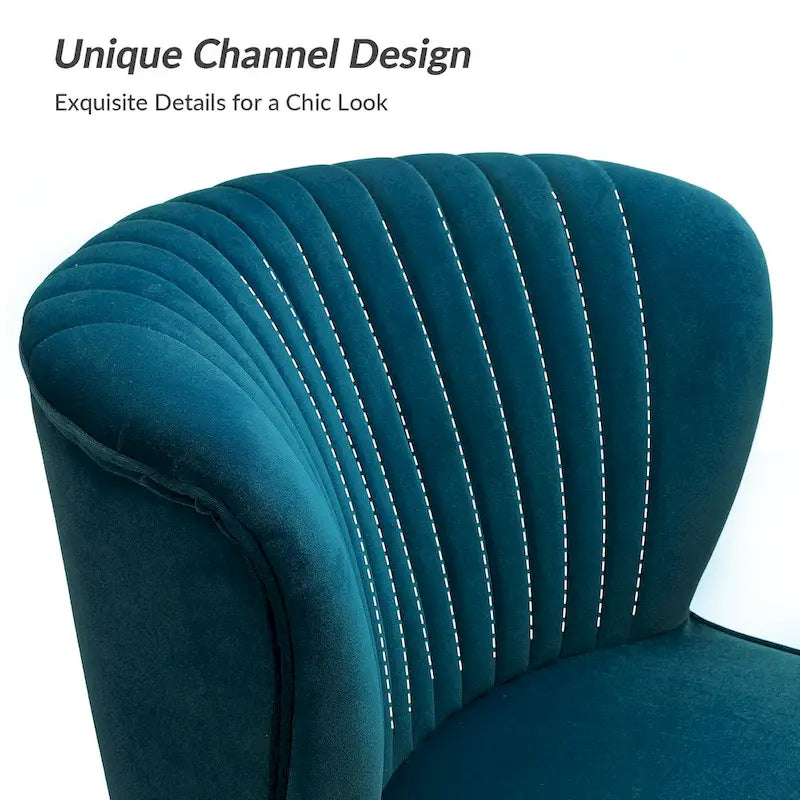 Chaise d'appoint moderne capitonnée en tissu avec pieds dorés