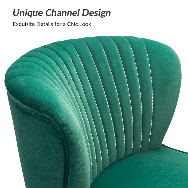 Chaise d'appoint moderne capitonnée en tissu avec pieds dorés