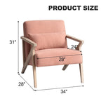 Fauteuil d'appoint en bois massif et tissu pour salon