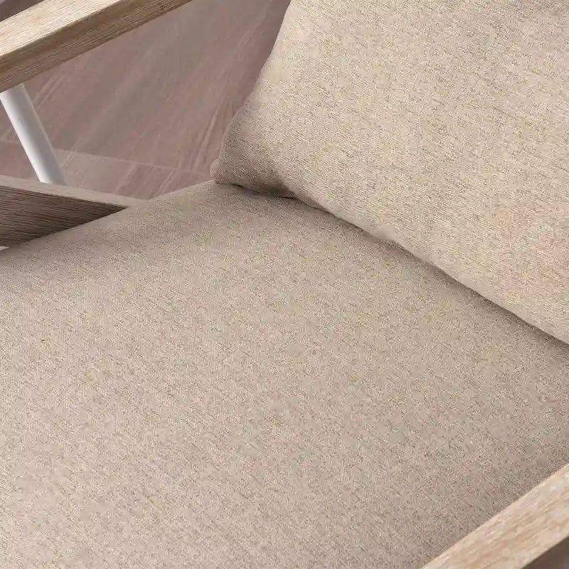 Fauteuil d'appoint en bois massif et tissu pour salon