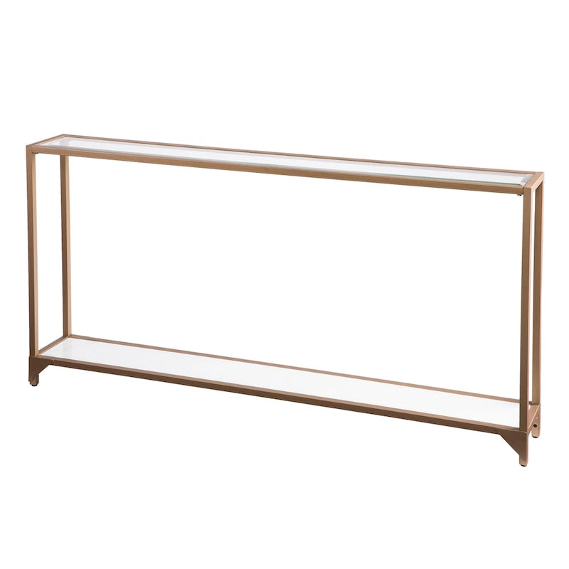 Meuble – Console étroite avec étagère en verre