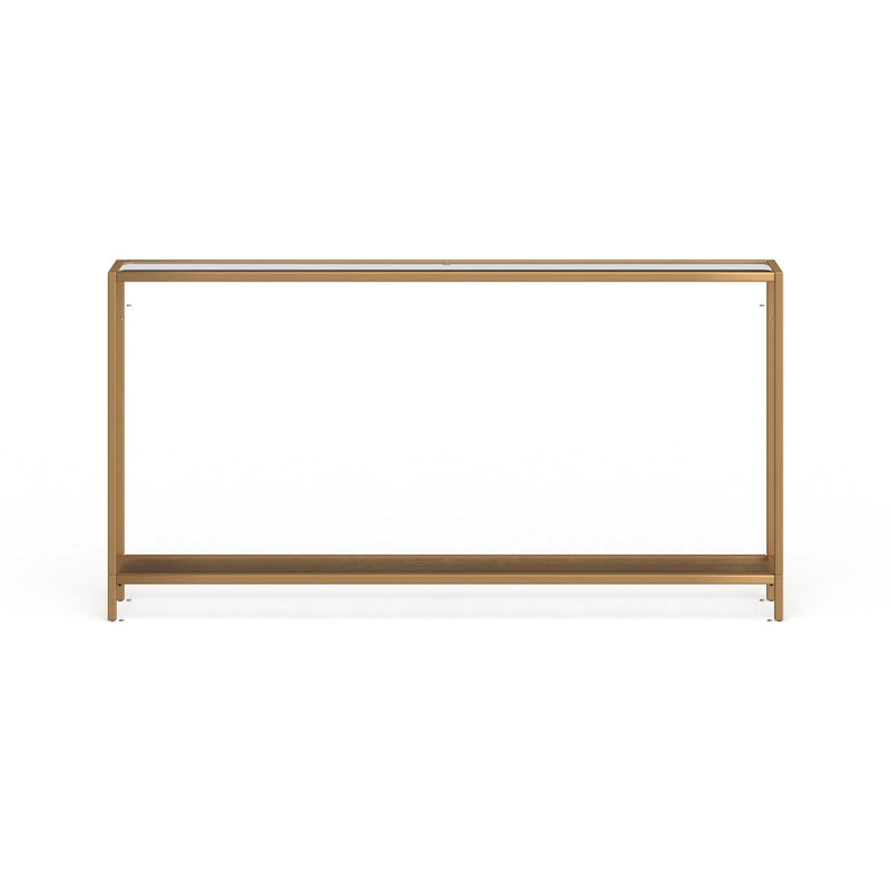 Meuble – Console étroite avec étagère en verre
