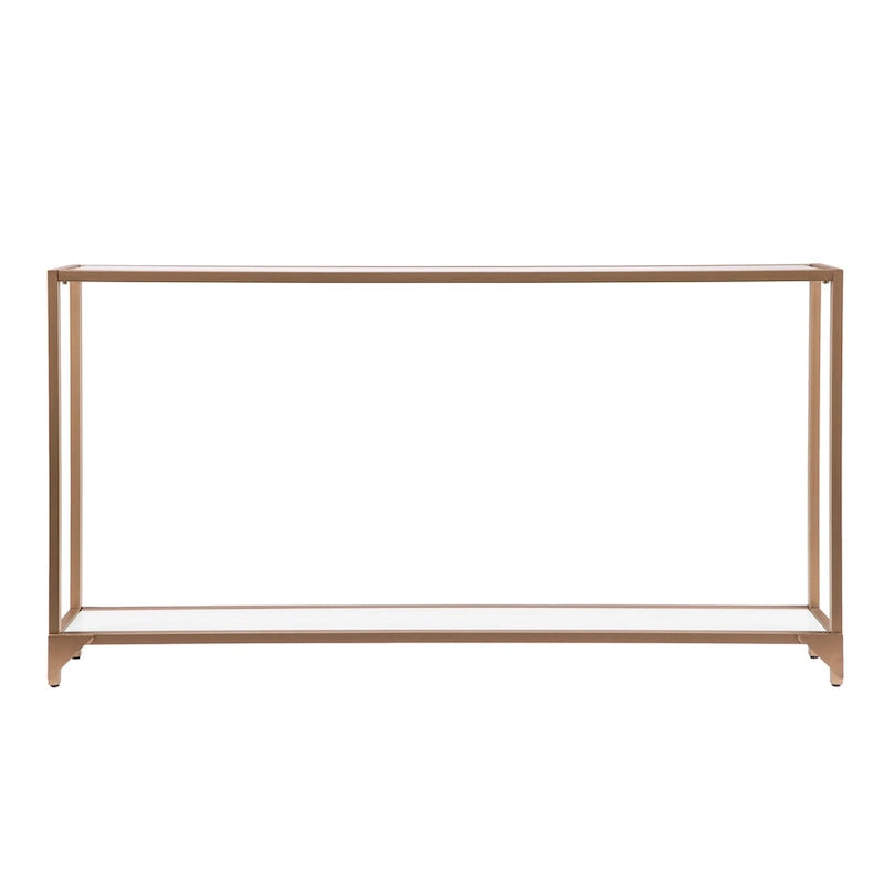 Meuble – Console étroite avec étagère en verre