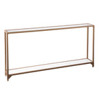 Meuble – Console étroite avec étagère en verre