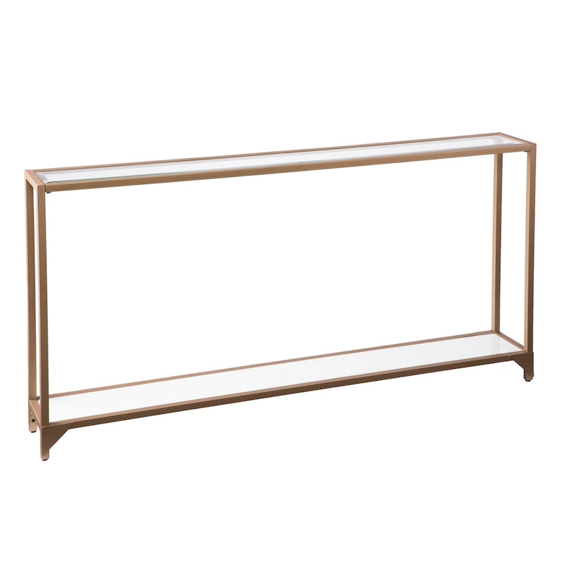Meuble – Console étroite avec étagère en verre