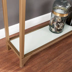 Meuble – Console étroite avec étagère en verre