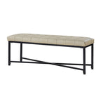 Banc de 50,5 en cuir véritable capitonné avec pieds en métal