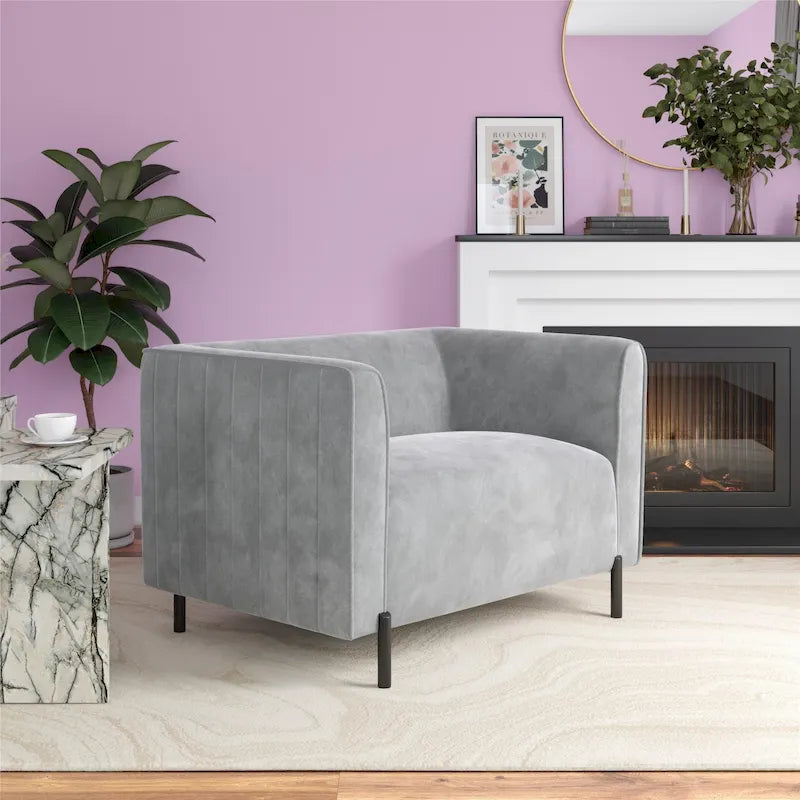 Fauteuil d'appoint rembourré et demi