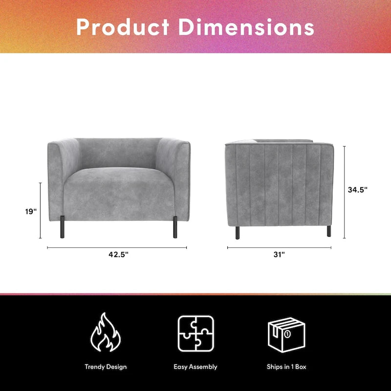 Fauteuil d'appoint rembourré et demi