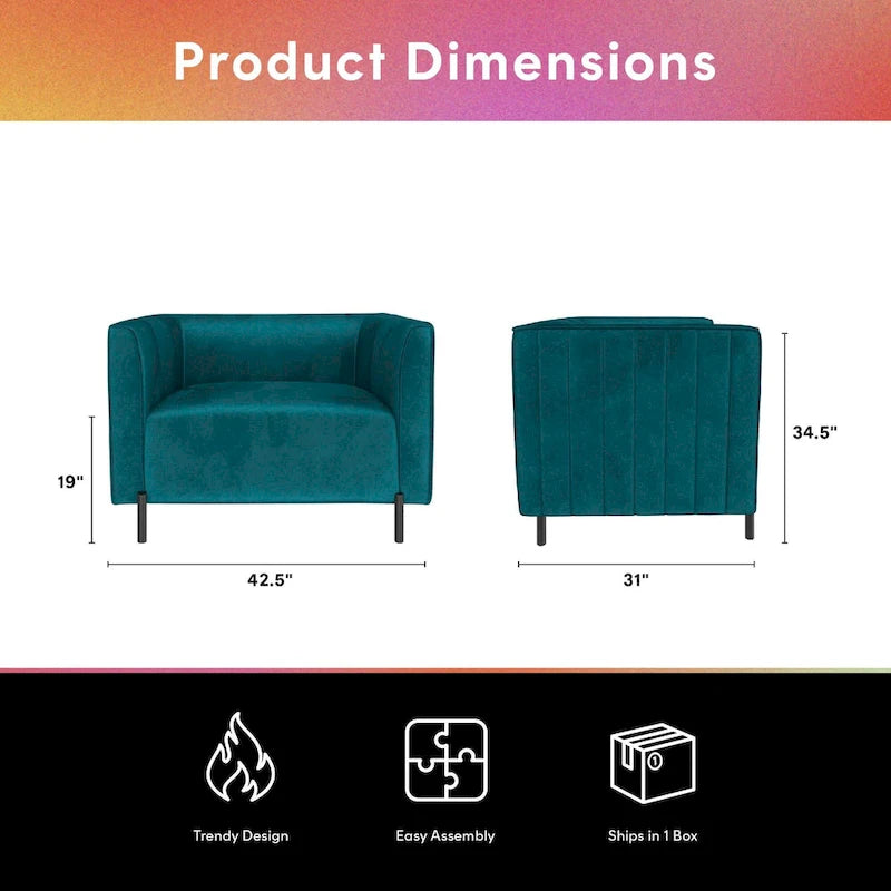 Fauteuil d'appoint rembourré et demi