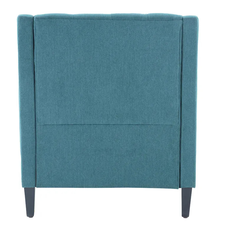 Fauteuil club confortable avec pouf et oreiller