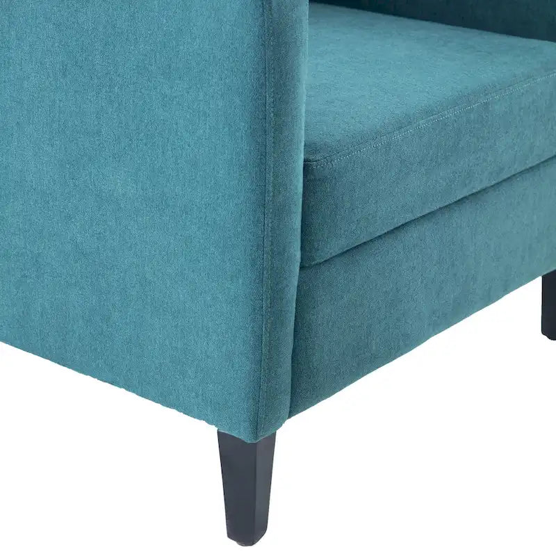Fauteuil club confortable avec pouf et oreiller