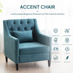 Fauteuil club confortable avec pouf et oreiller
