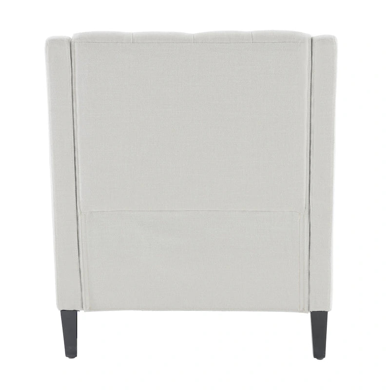 Fauteuil club confortable avec pouf et oreiller
