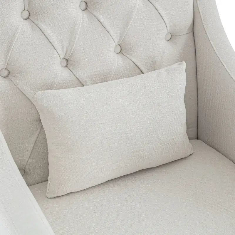 Fauteuil club confortable avec pouf et oreiller