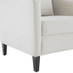Fauteuil club confortable avec pouf et oreiller