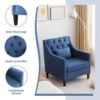 Fauteuil club confortable avec pouf et oreiller