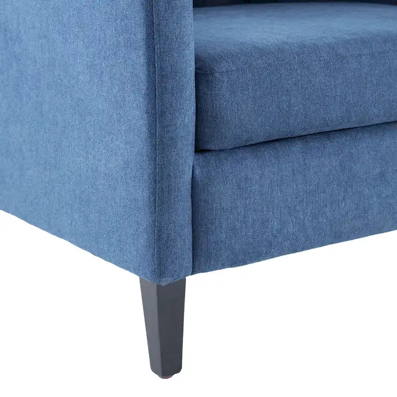 Fauteuil club confortable avec pouf et oreiller