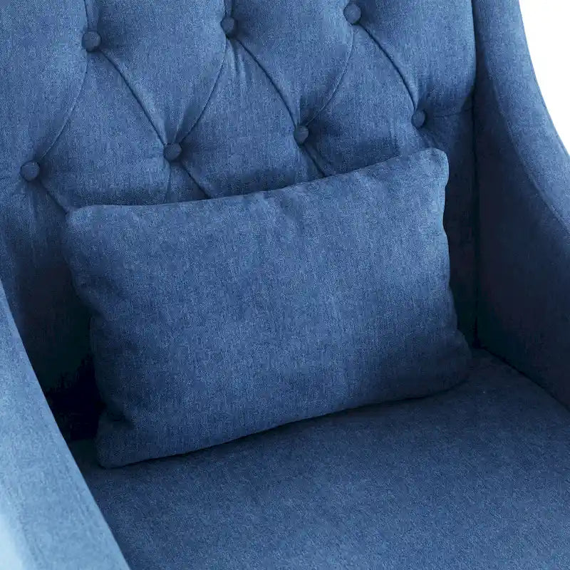 Fauteuil club confortable avec pouf et oreiller