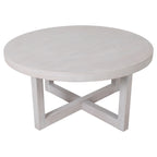 Table basse ronde en bois - 36x36x18