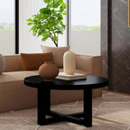 Table basse ronde en bois - 36x36x18